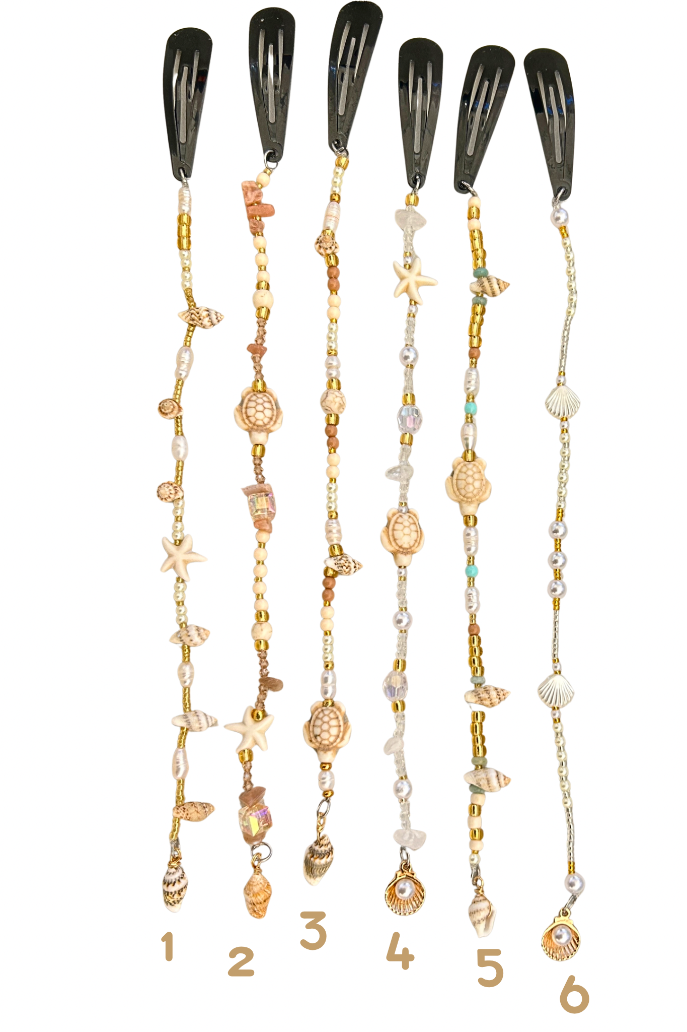 Golden Seashells Hairclip