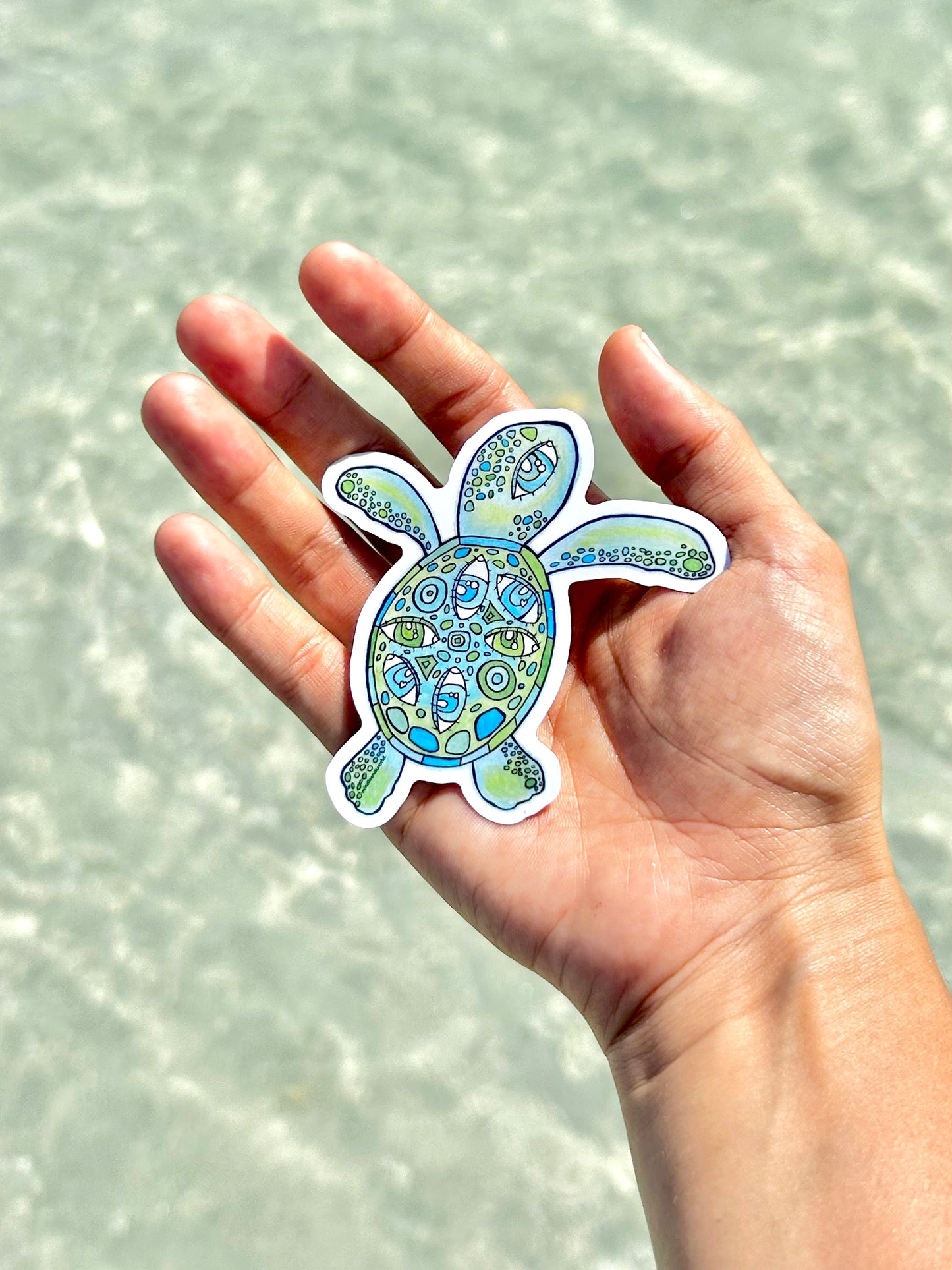 "See" Turtle Original Art Sticker