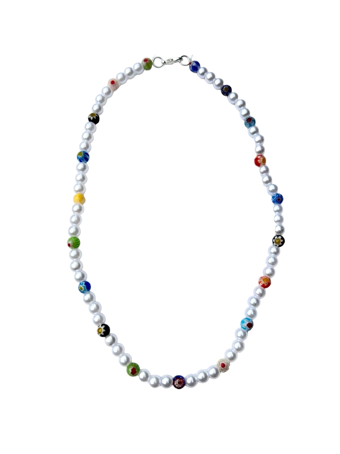 Millefiori Pearl Necklace