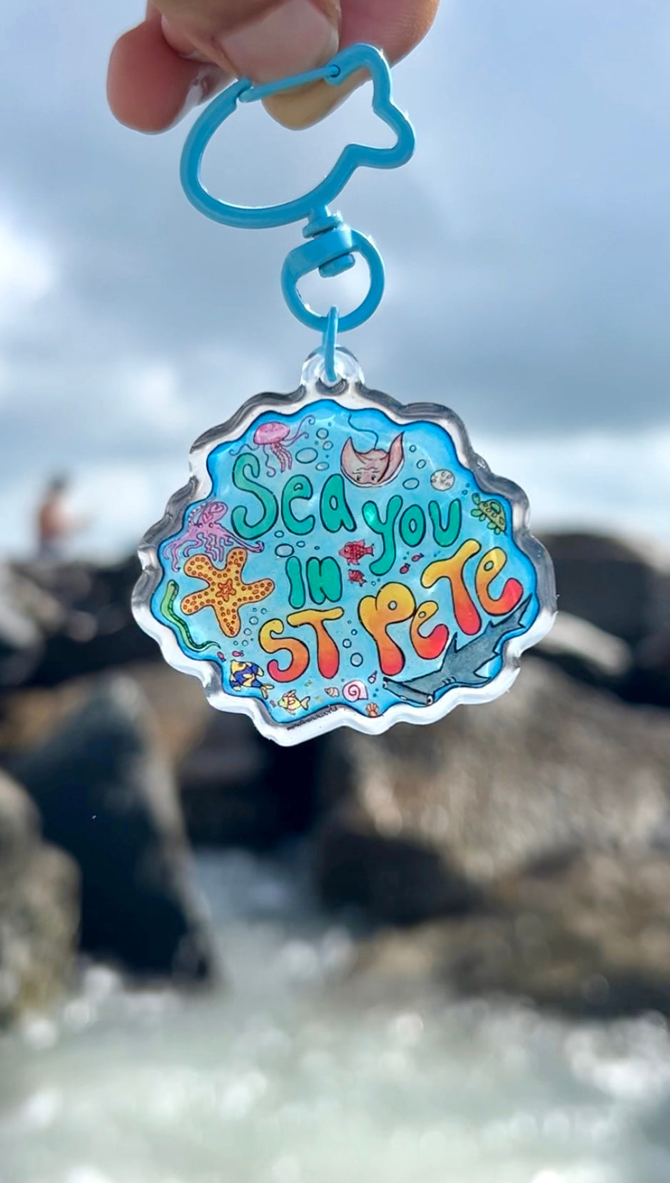 Sea You In St. Pete Original Art Keychain