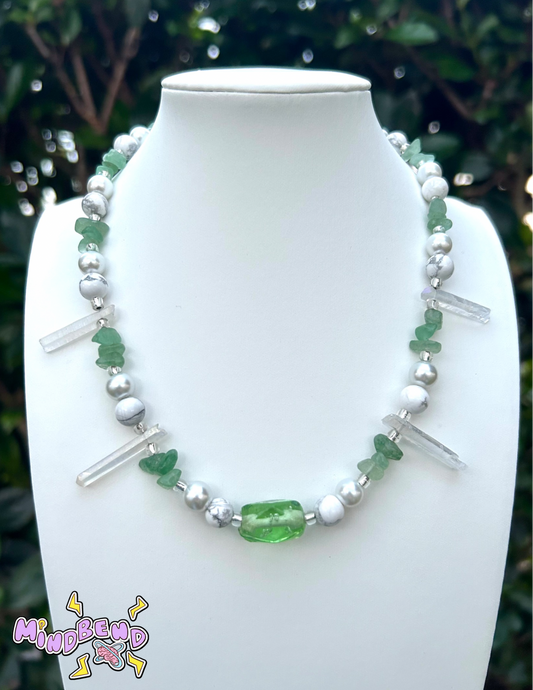 "Emerald Glaciers" Glass Necklace (1/1)