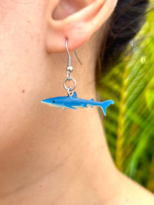 Blue Shark Earrings