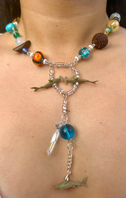 1/1 Shark Frenzy Glass Necklace
