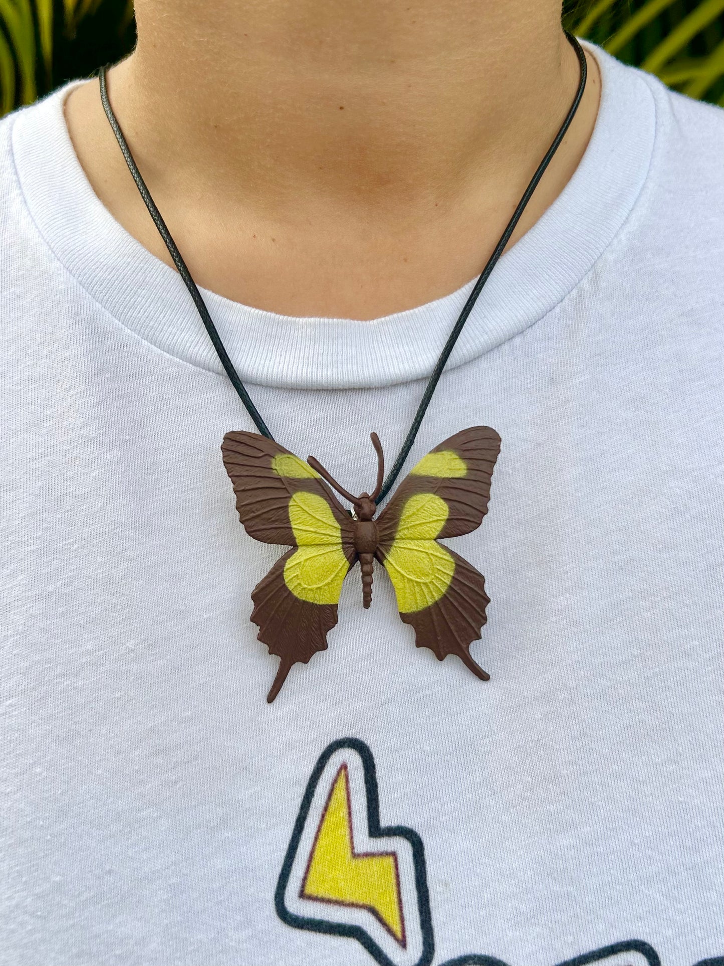 Brown/Yellow Butterfly Necklace