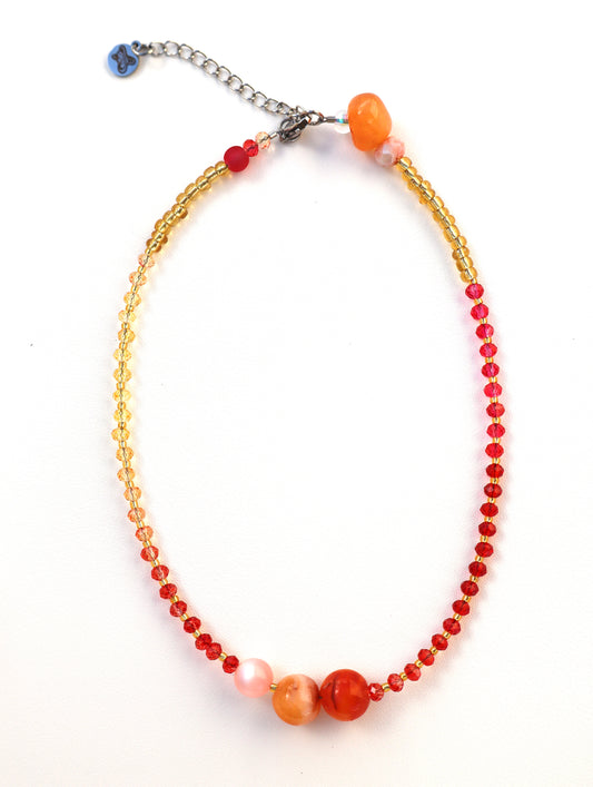 Golden Ruby Sunset Necklace