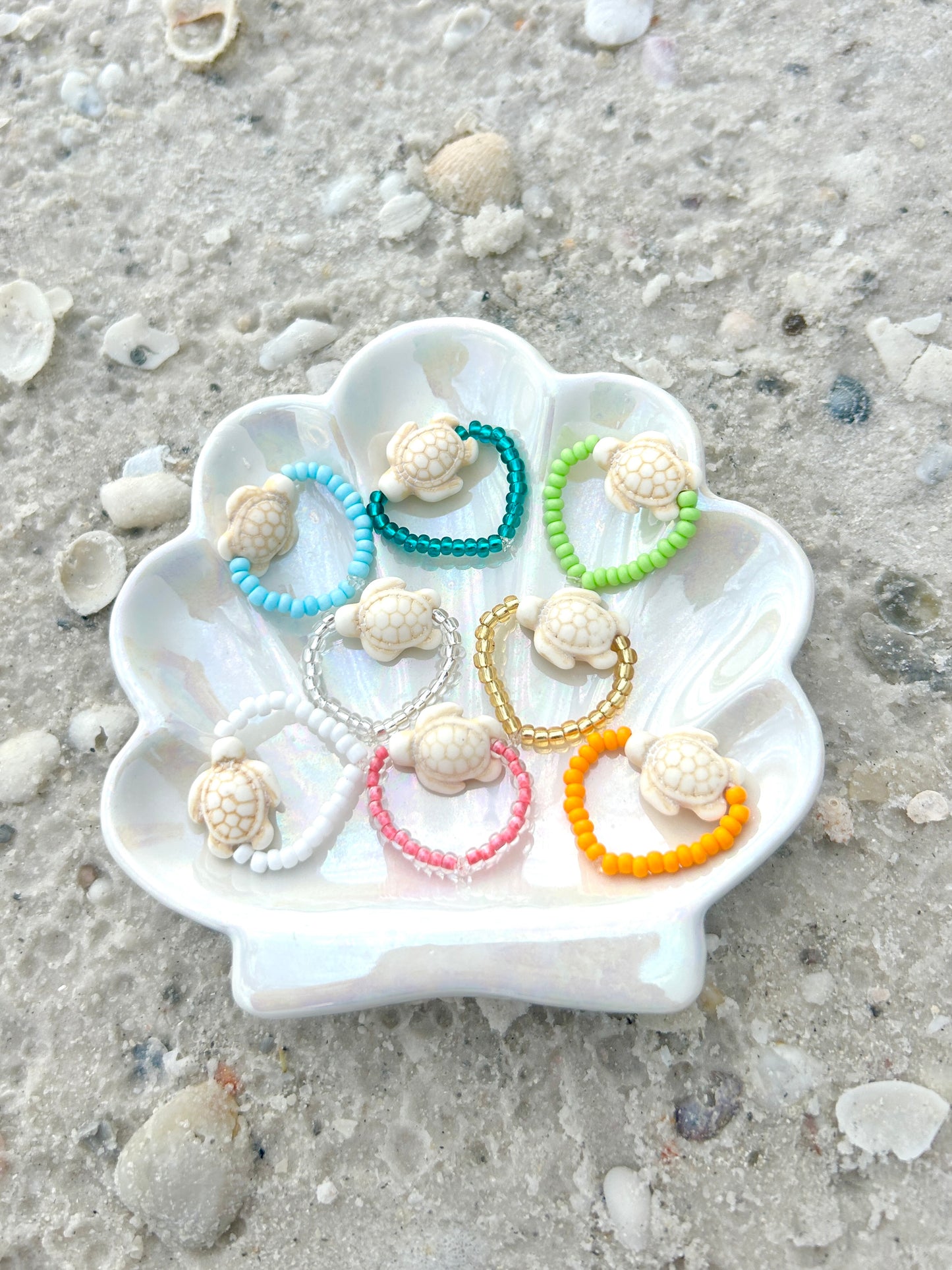 Sea Turtle Beaded Ring