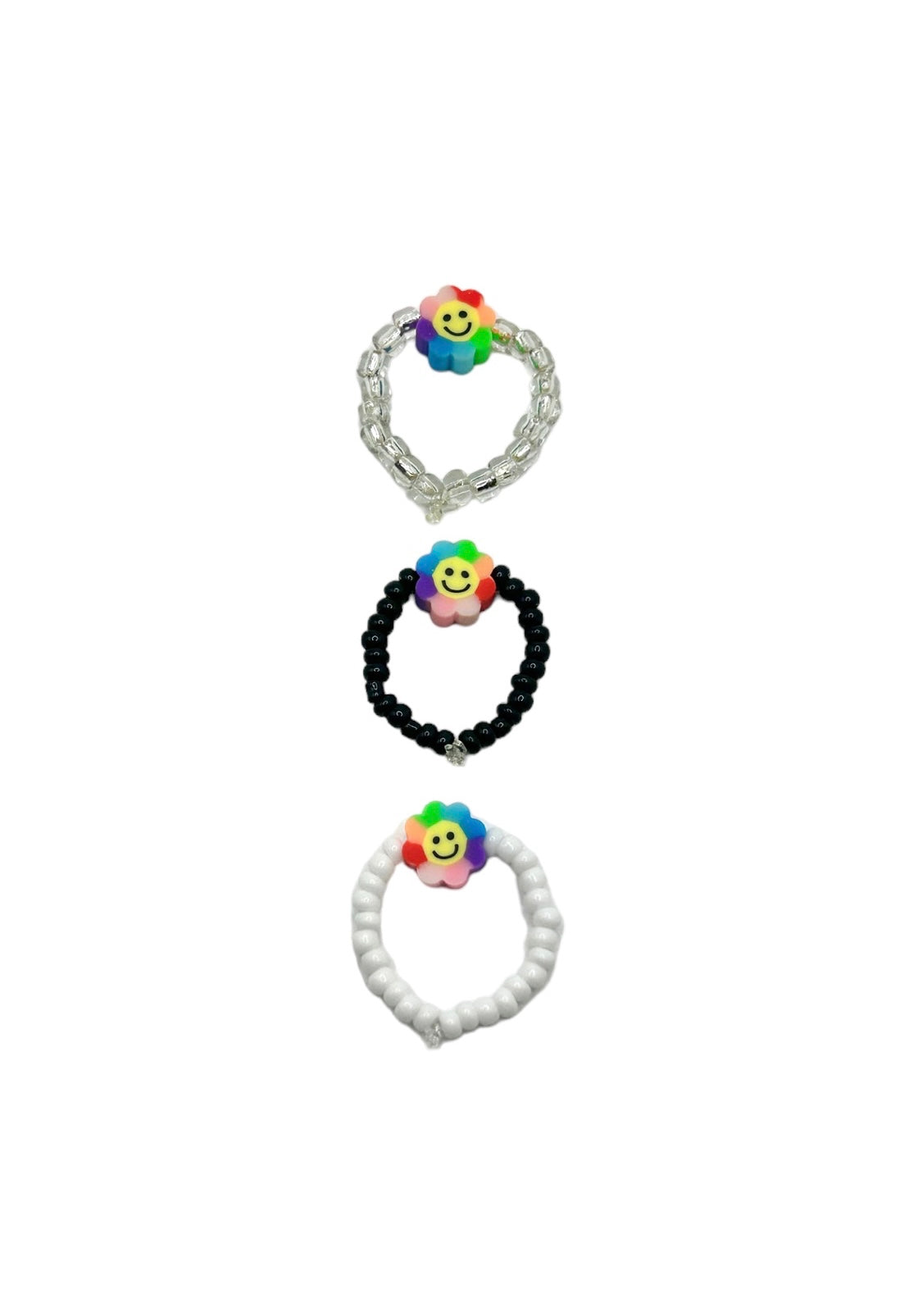 Rainbow Flower Smiley Face Ring