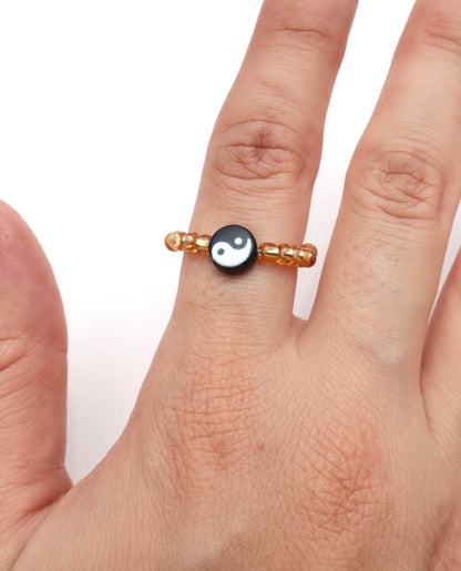 Yin-Yang Beaded Ring