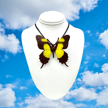 Brown/Yellow Butterfly Necklace