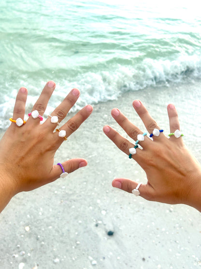 Clam Shell Beaded Ring