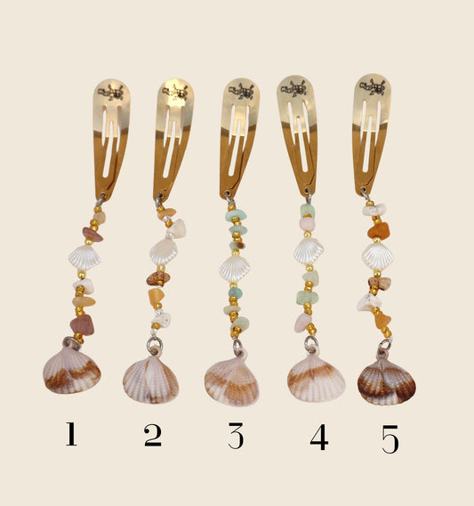 Crystal Seashell Hair Clip