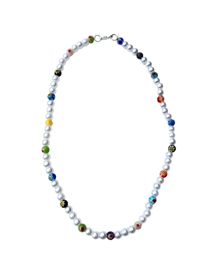 Millefiori Pearl Necklace