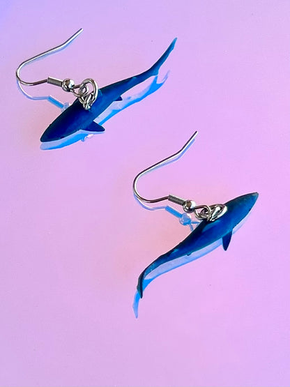Blue Shark Earrings