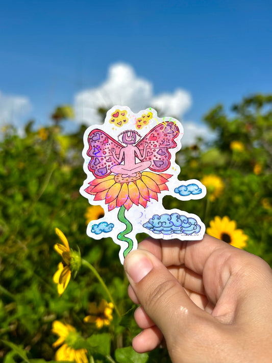 Love Iris Fairy Original Art Sticker