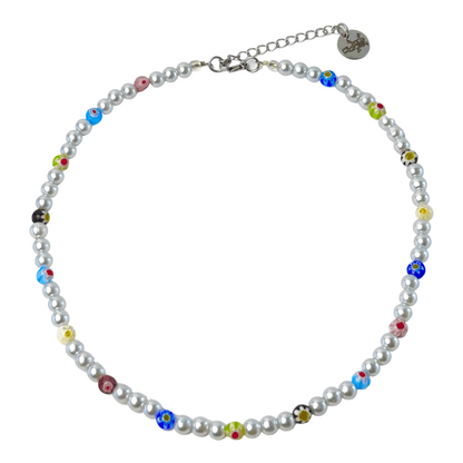 Millefiori Pearl Necklace