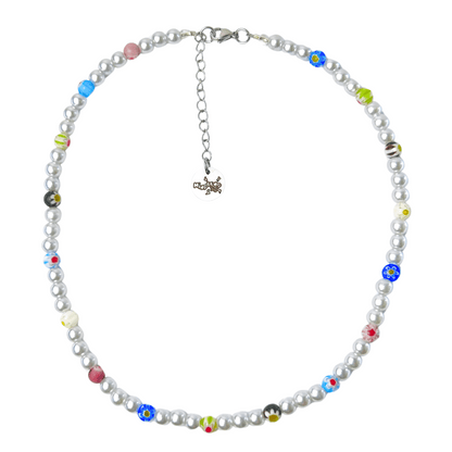Millefiori Pearl Necklace