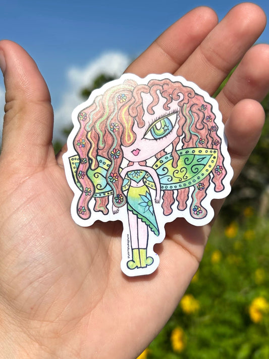 Evergreen Forest Fairy Original Art Sticker
