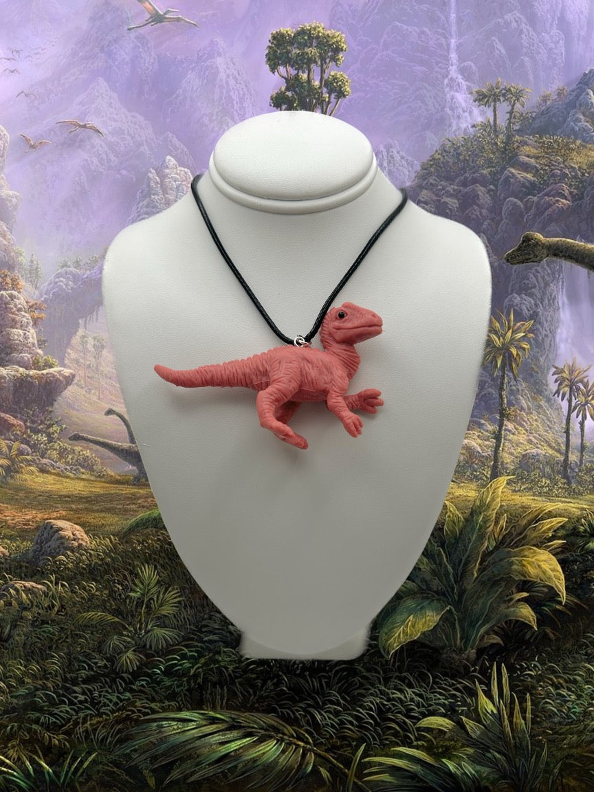 Allosaurus Pink Dinosaur Necklace