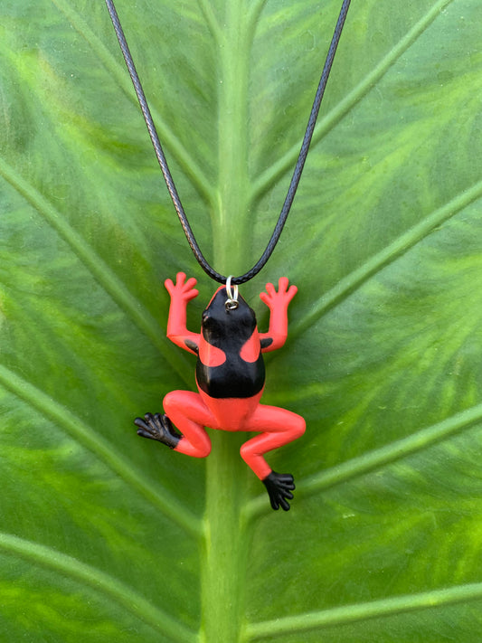 Red/Black Poison Dart Frog Necklace