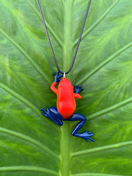 Red/Blue Poison Dart Frog Necklace