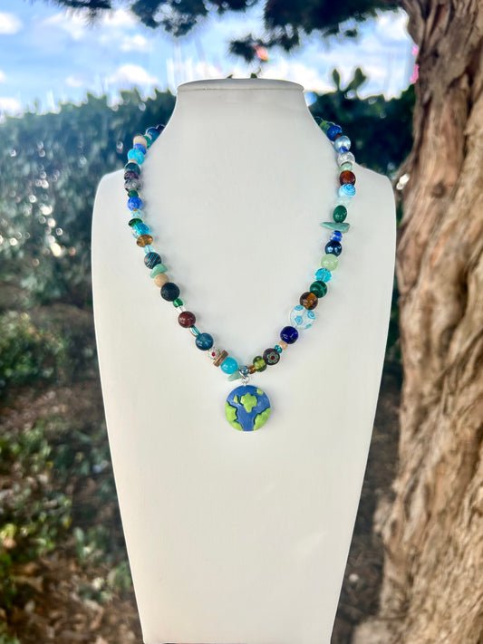 1/1 Trippy Earth Inspired necklace