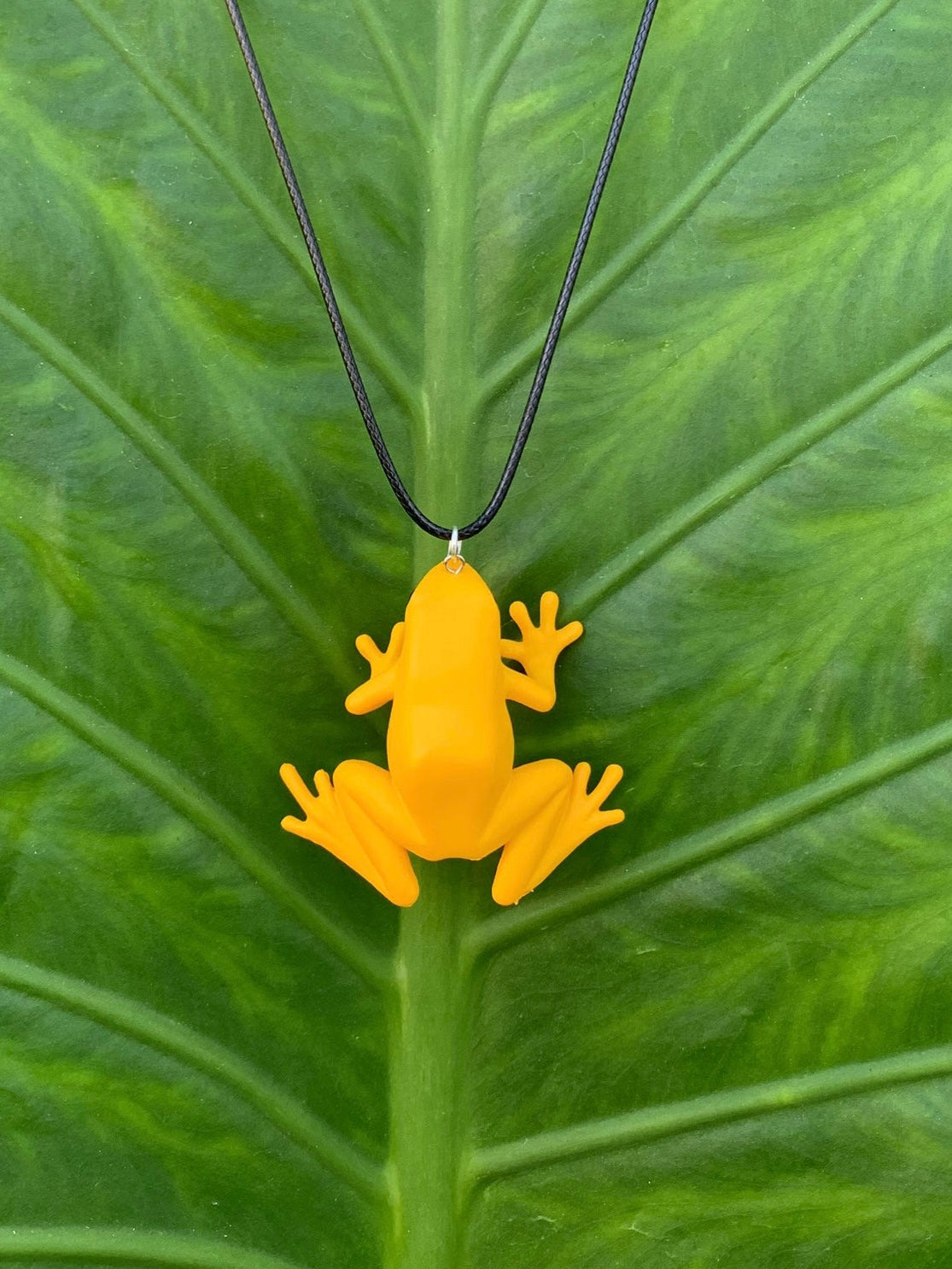 Golden Yellow Poison Dart Frog Necklace
