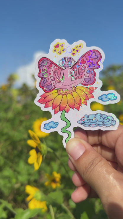 Love Iris Fairy Original Art Sticker
