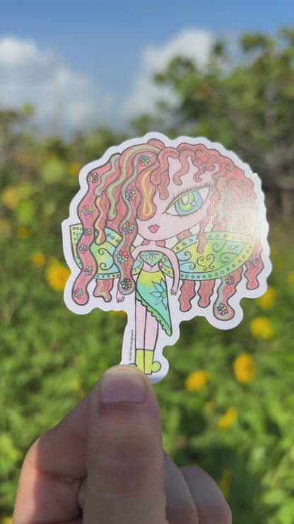 Evergreen Forest Fairy Original Art Sticker