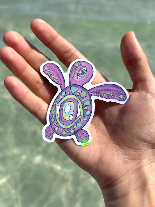 "See" Turtle Original Art Sticker