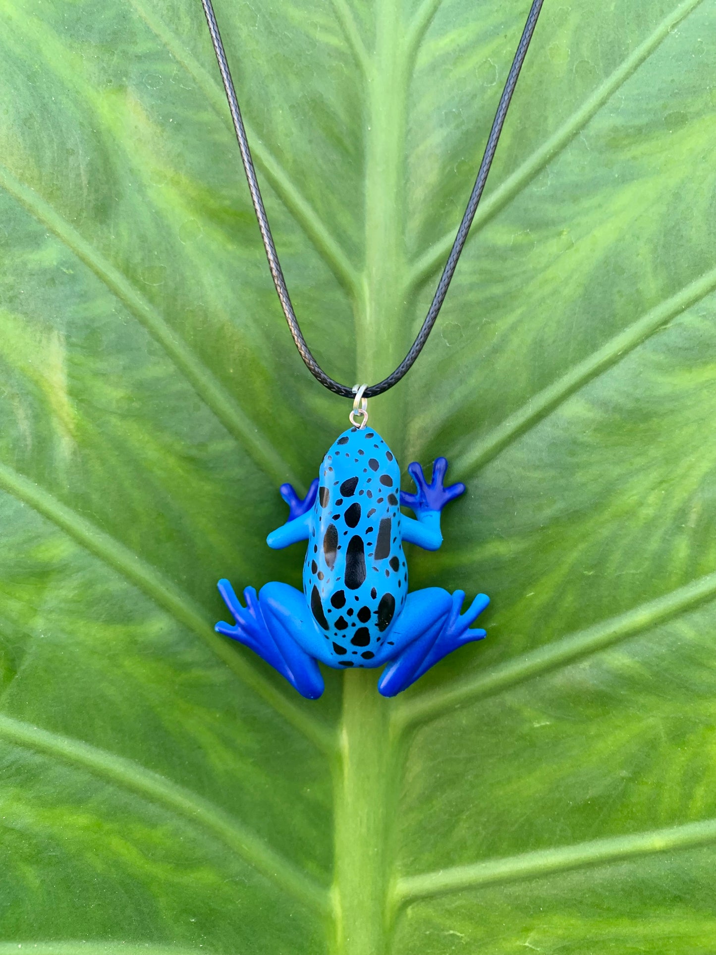 Blue/Black Poison Dart Frog Necklace